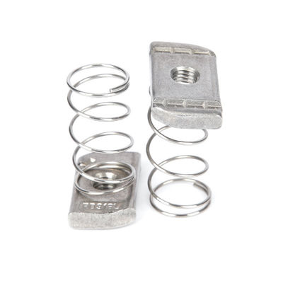 کیفیت  Stainless Steel Spring Channel Nuts Precision Machined Galvanized/Zinc/Nickel Plated Chamfered Edges for Mining Application کارخانه